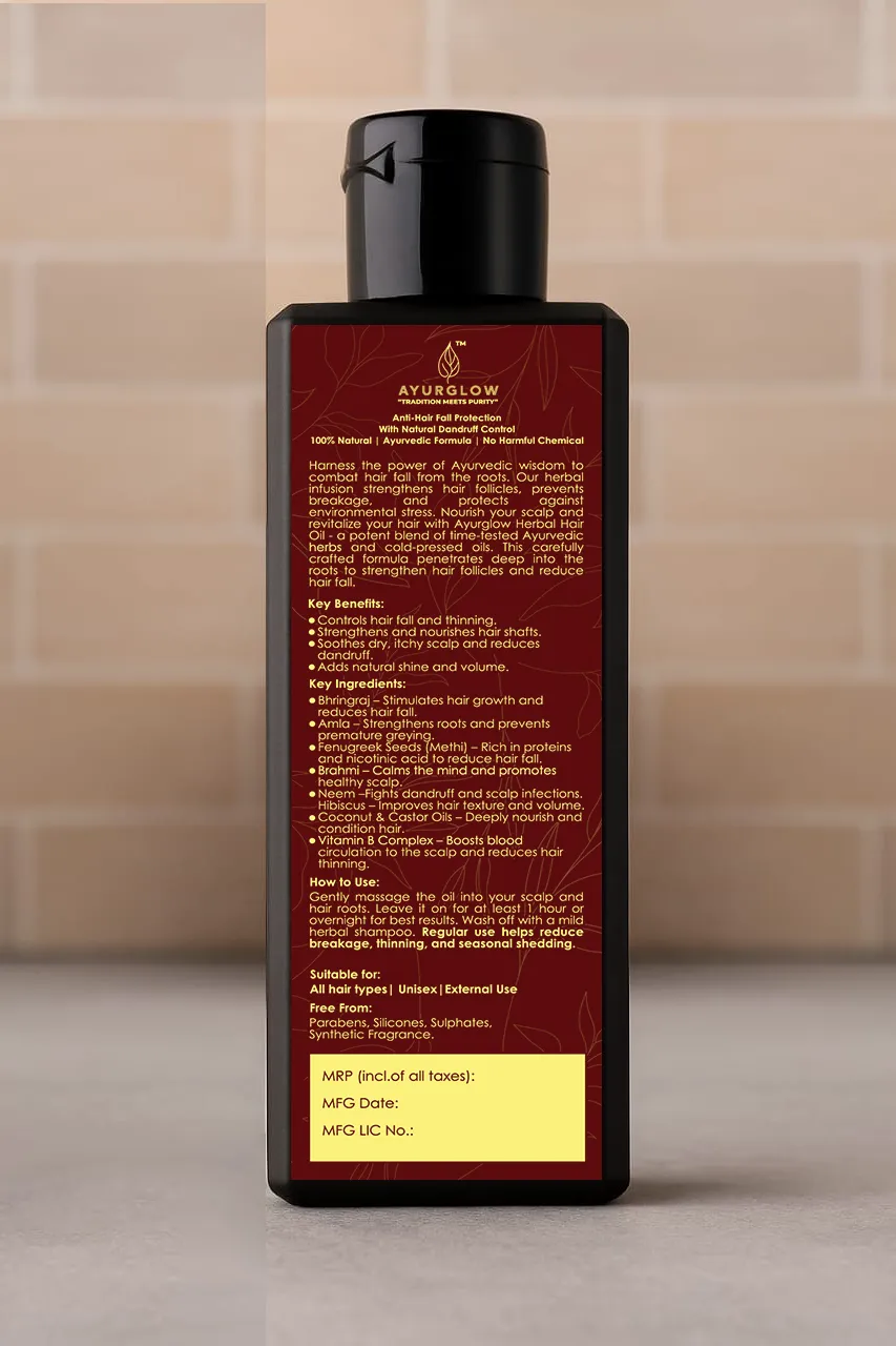 Ayurglow Herbal Hair Oil Anti Hair Fall 100 Ml – image 2