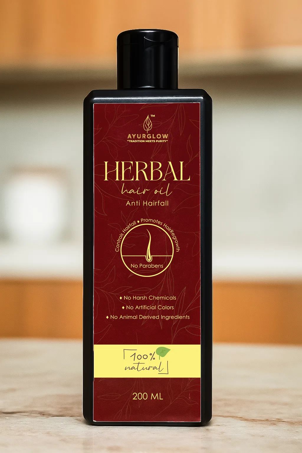 Ayurglow Herbal Anti Hair Fall Oil 200ML – image 1