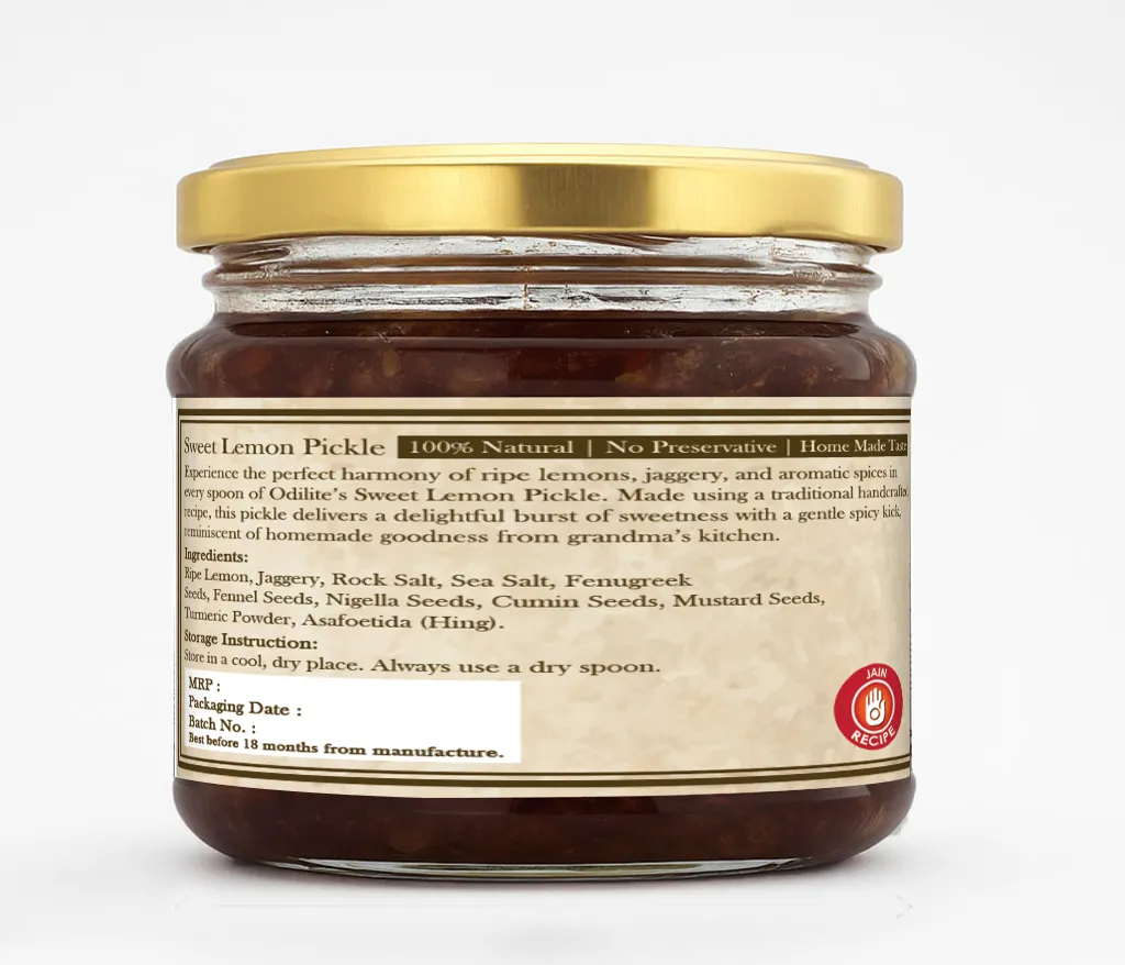 Sweet Lemon Pickle Home Made  325 gm (Jain Recipe) – image 2