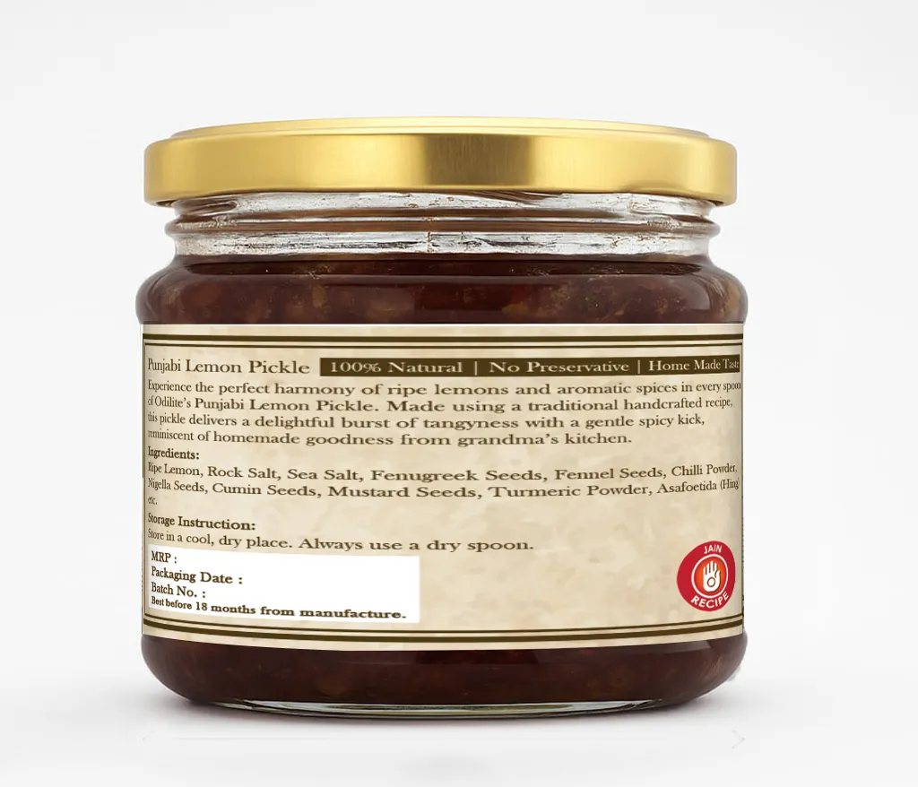 Punjabi Lemon Pickle Home Made 325 gm (Jain Recipe) – image 2