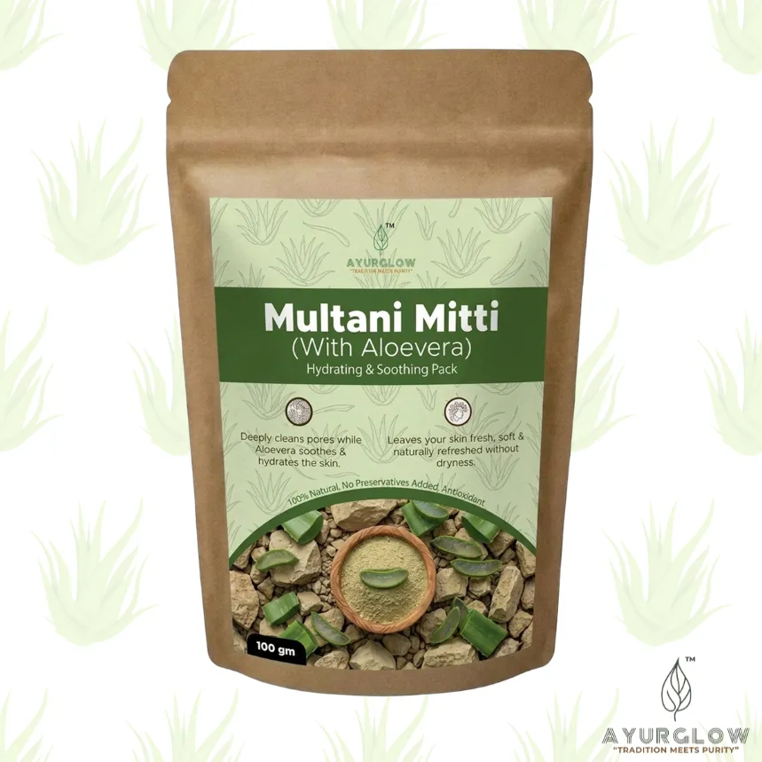 AyurGlow Multani Mitti with Aloe Vera – image 1
