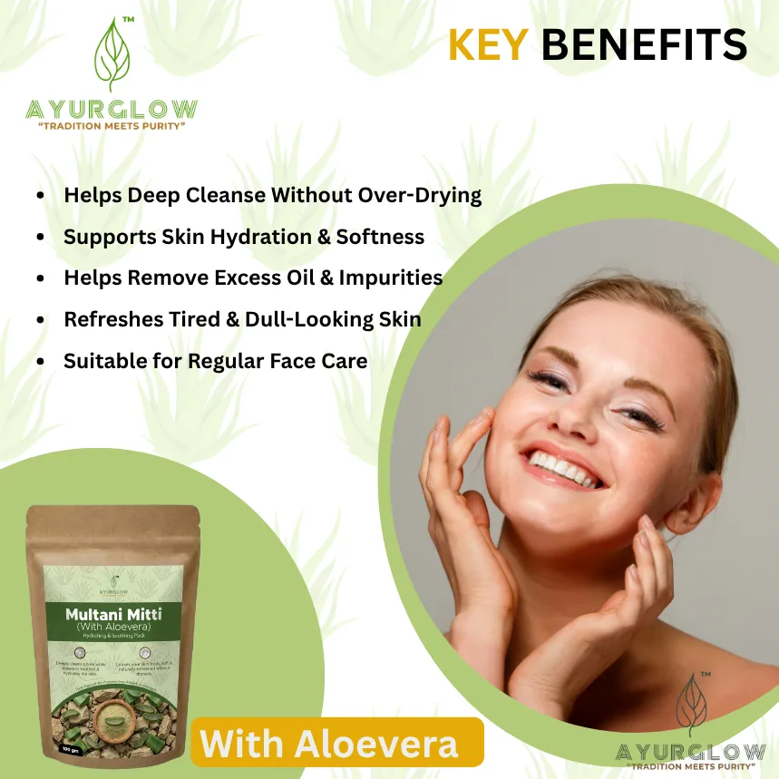 AyurGlow Multani Mitti with Aloe Vera – image 3