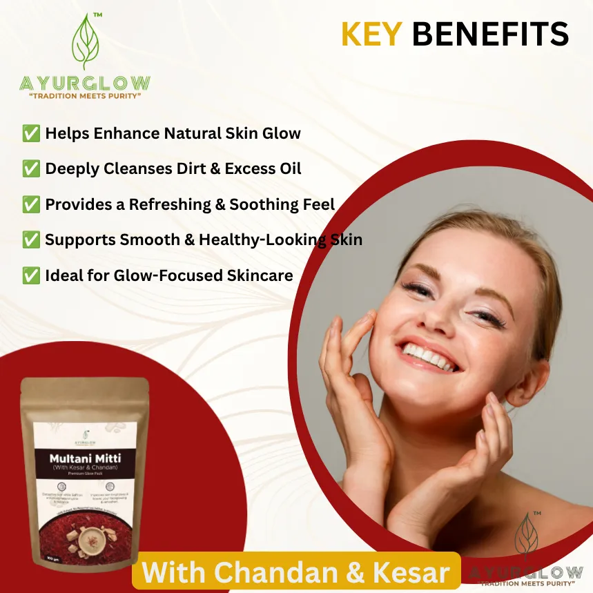 AyurGlow Multani Mitti with Chandan & Kesar – image 3