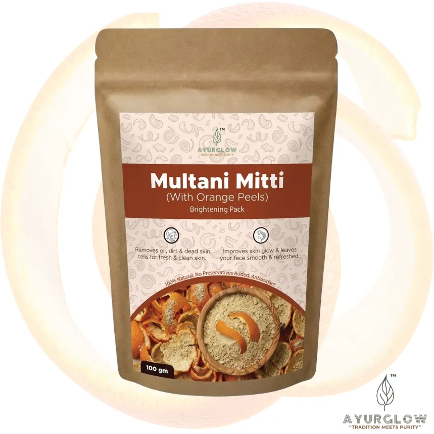 AyurGlow Multani Mitti with Orange Peel – image 1