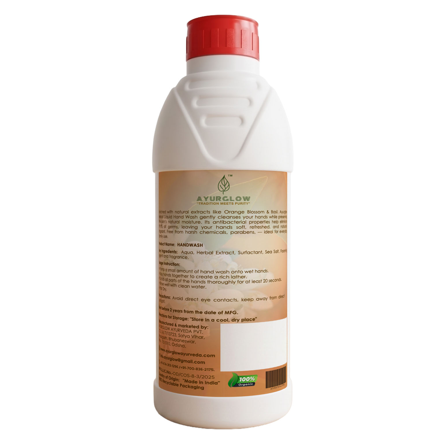 Ayurglow Orange Blossom with Basil Herbal Handwash Gel – image 7