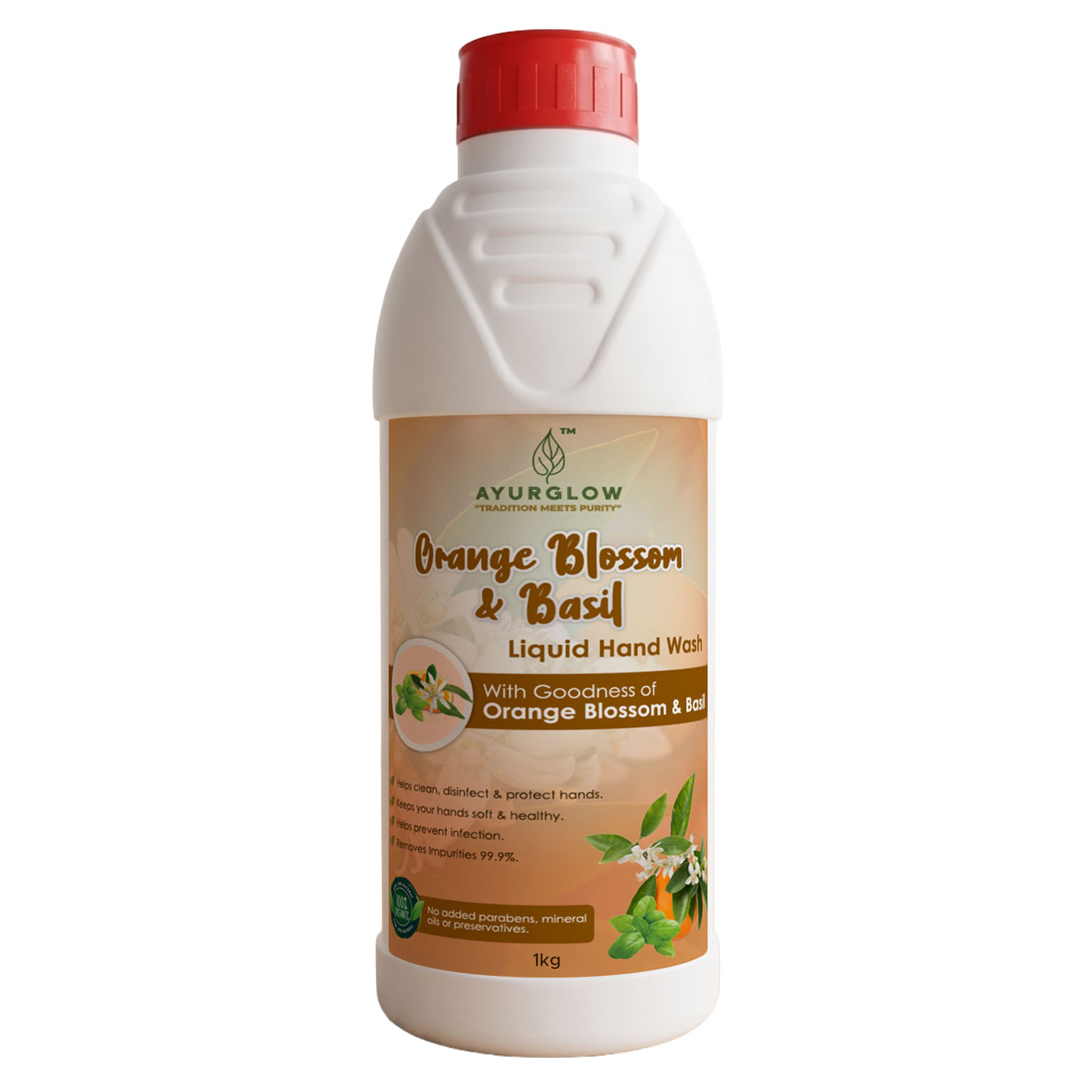 Ayurglow Orange Blossom with Basil Herbal Handwash Gel – image 6