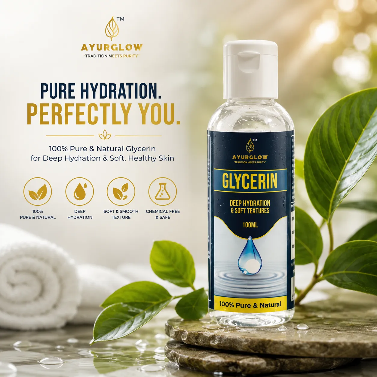 AyurGlow Natural Glycerin – Pure Moisture for Soft & Healthy Skin – image 1