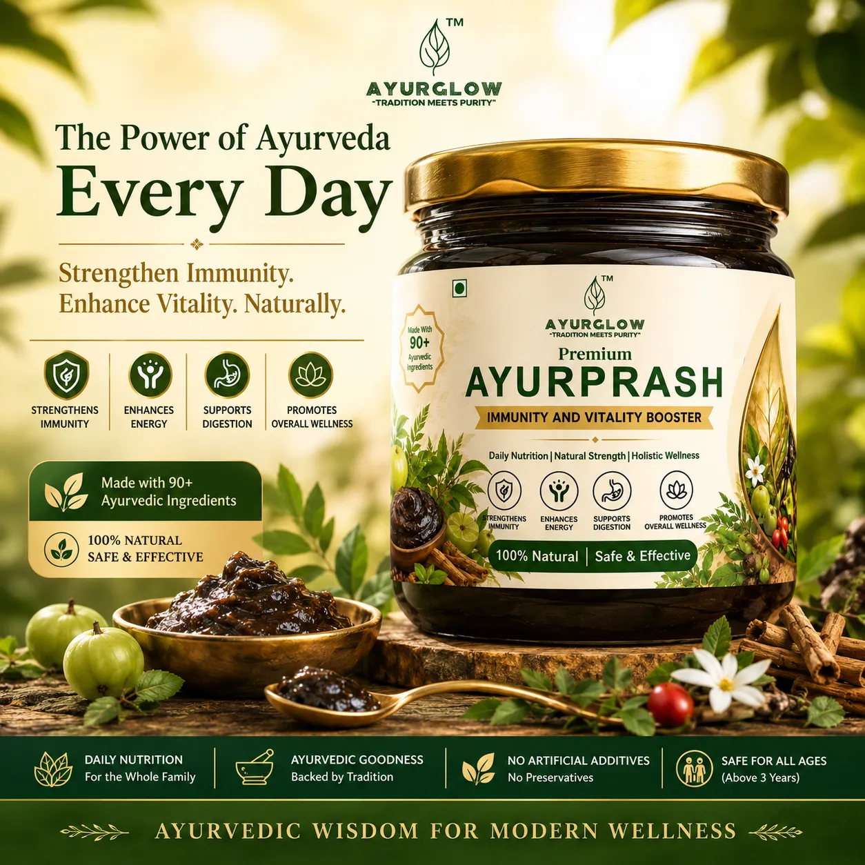 AyurGlow Ayurprash (Premium Chyawanprash with 90+ Herbs & Minerals) – image 4