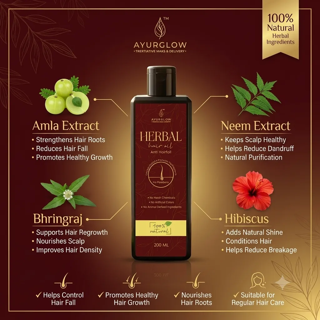 Ayurglow Herbal Anti Hair Fall Oil 200ML – image 5