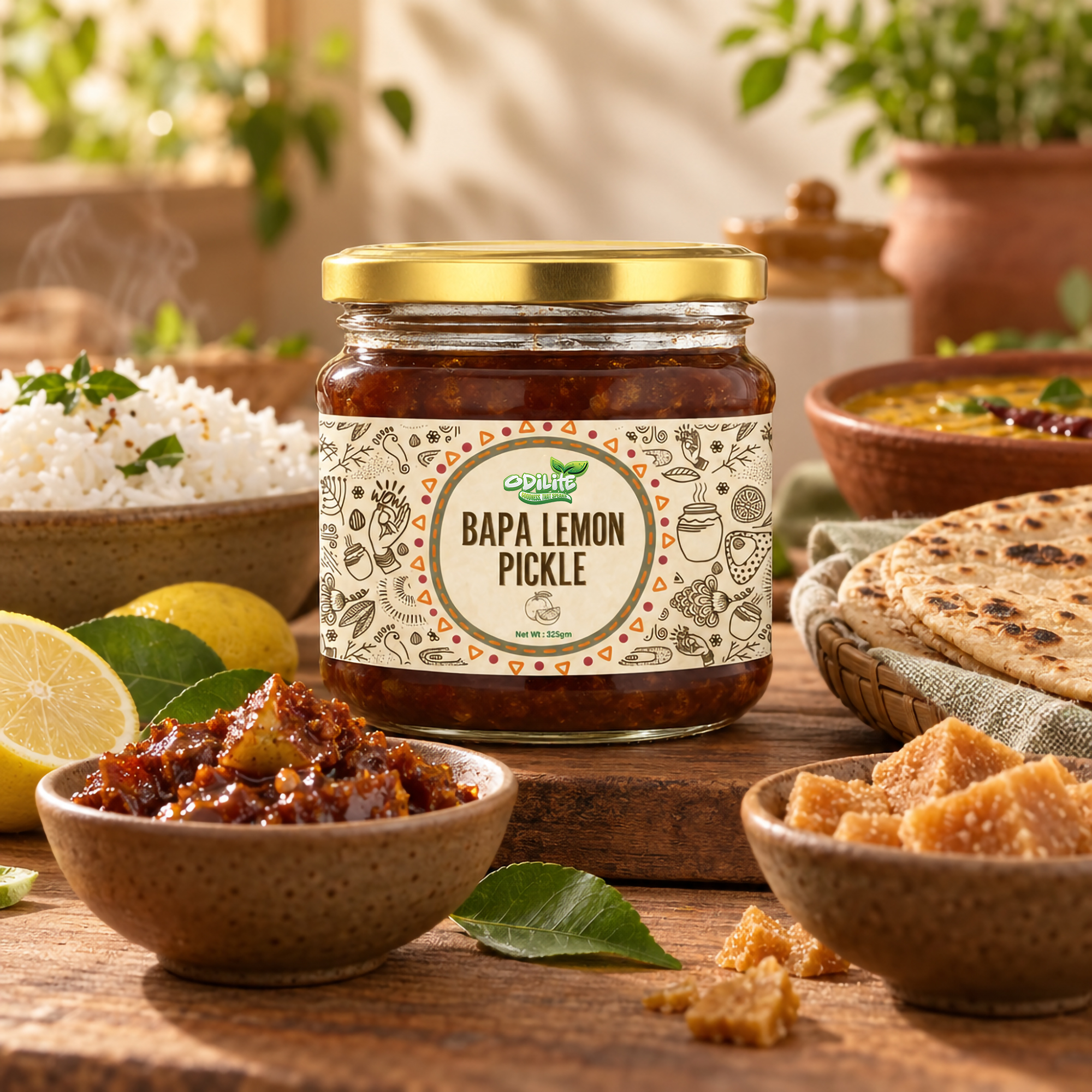 Bapa Lemon Pickle Home Made 325 gm (Jain Recipe) – image 1