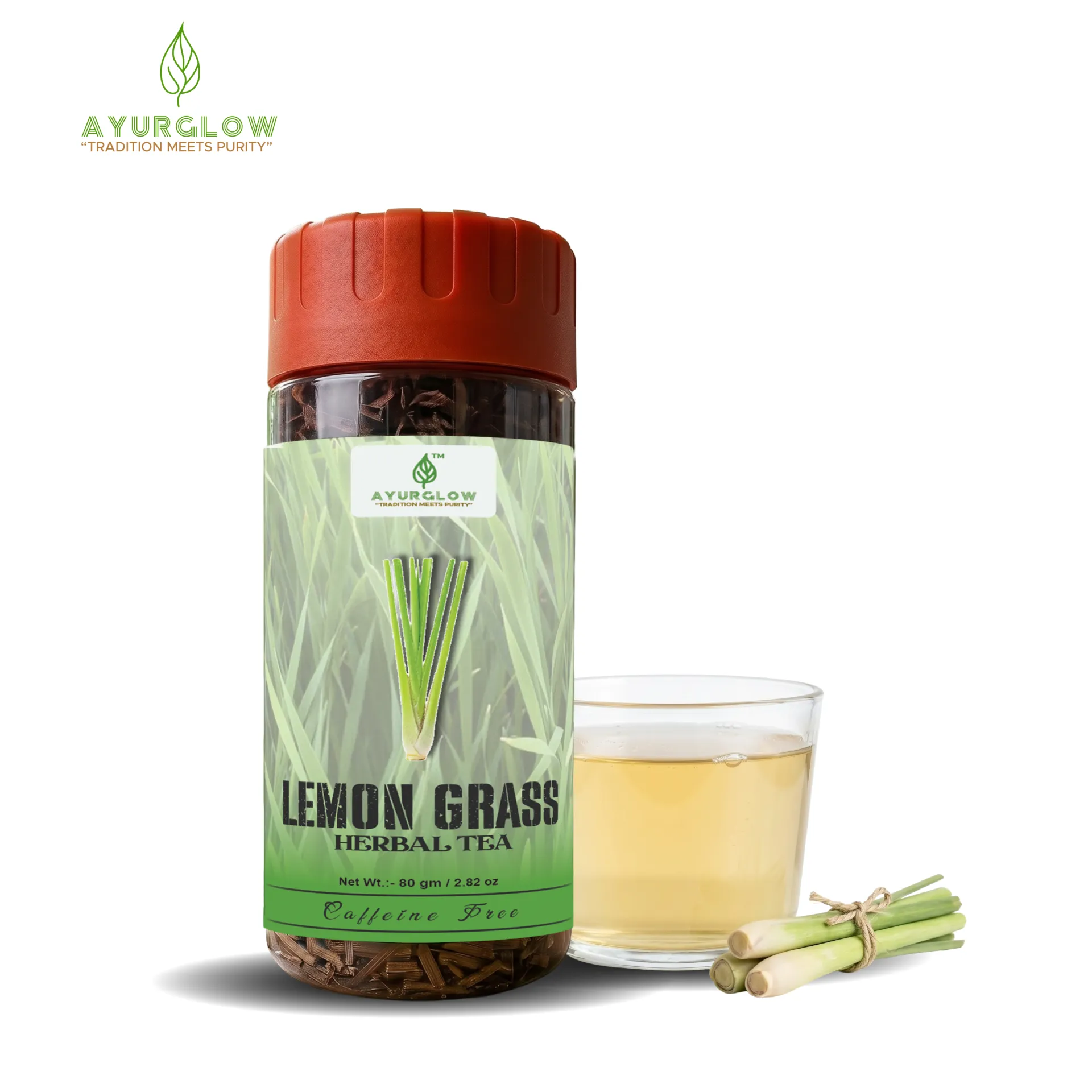  Ayurglow Lemongrass Herbal Tea 80 Grm – image 2