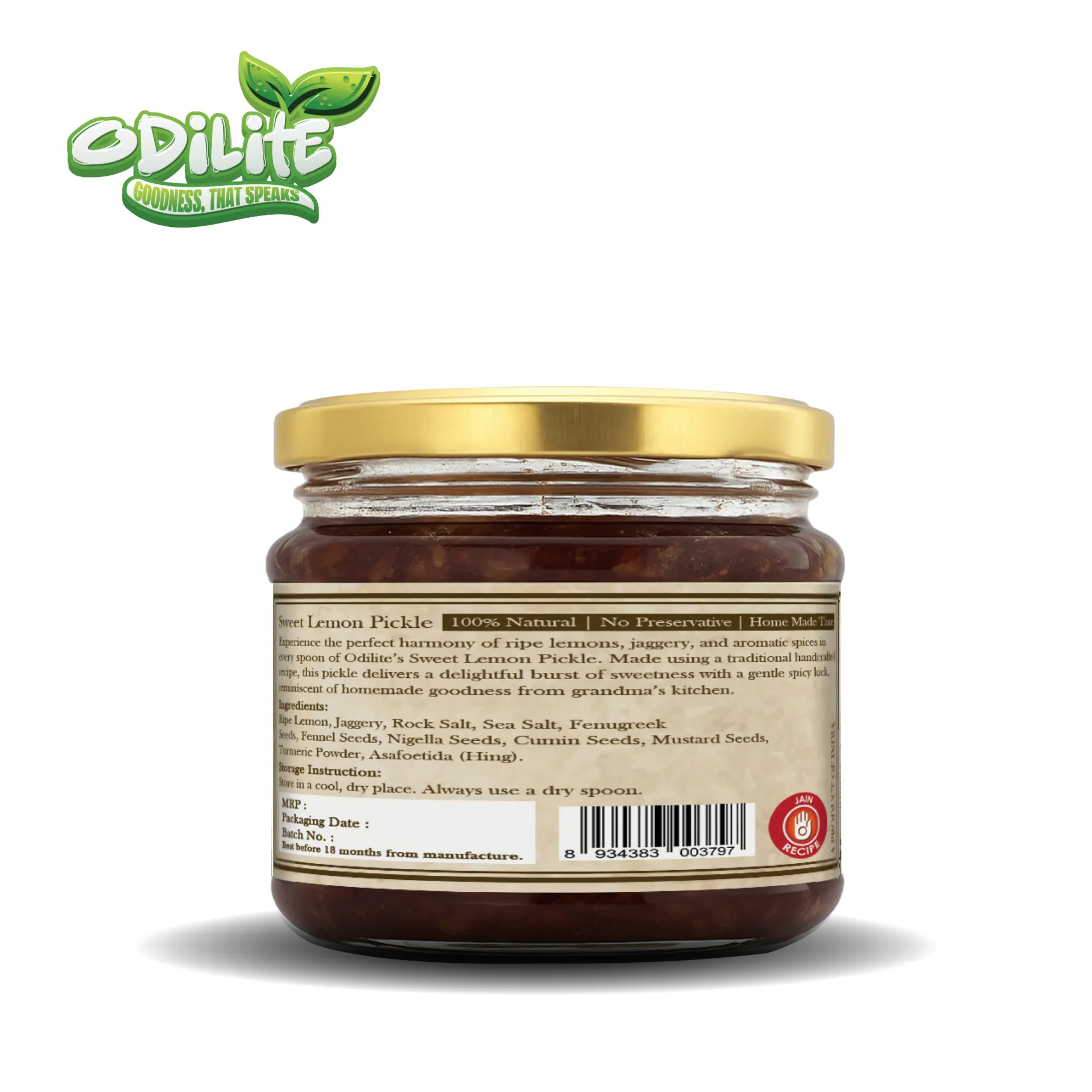 Sweet Lemon Pickle Home Made  325 gm (Jain Recipe) – image 4