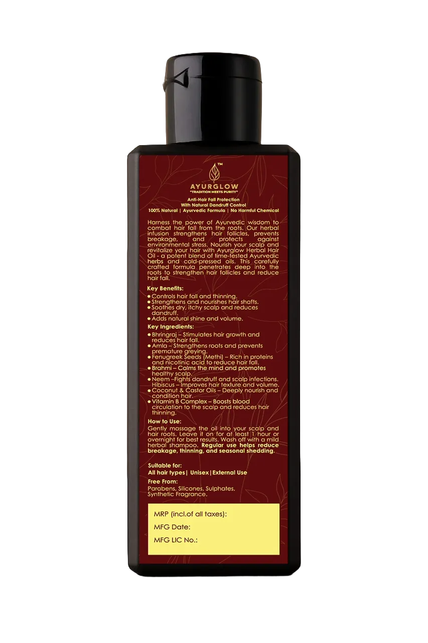 Ayurglow Herbal Hair Oil Anti Hair Fall 100 Ml – image 3